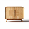 Bamboo sideboard cabinet with two doors and modern design 80 x 40 x 70cm