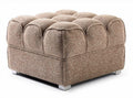 Tufted upholstery ottoman in brown fabric 45 x 45 x 40cm for living room use