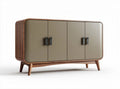 Wooden cabinet with green glossy doors and adjustable shelves 120 x 40 x 70cm