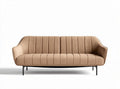 Sofa with linen fabric upholstery in beige 200 x 90 x 85cm for living room