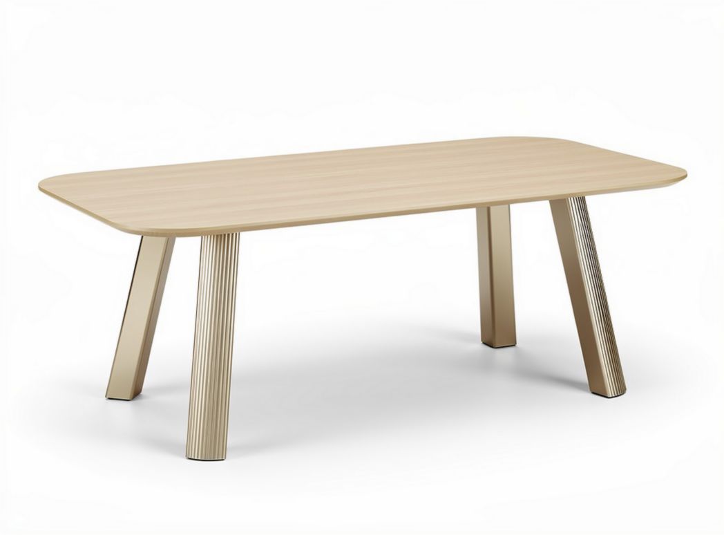 Rectangular dining table made of engineered wood in light oak finish 150 x 80 x 75cm
