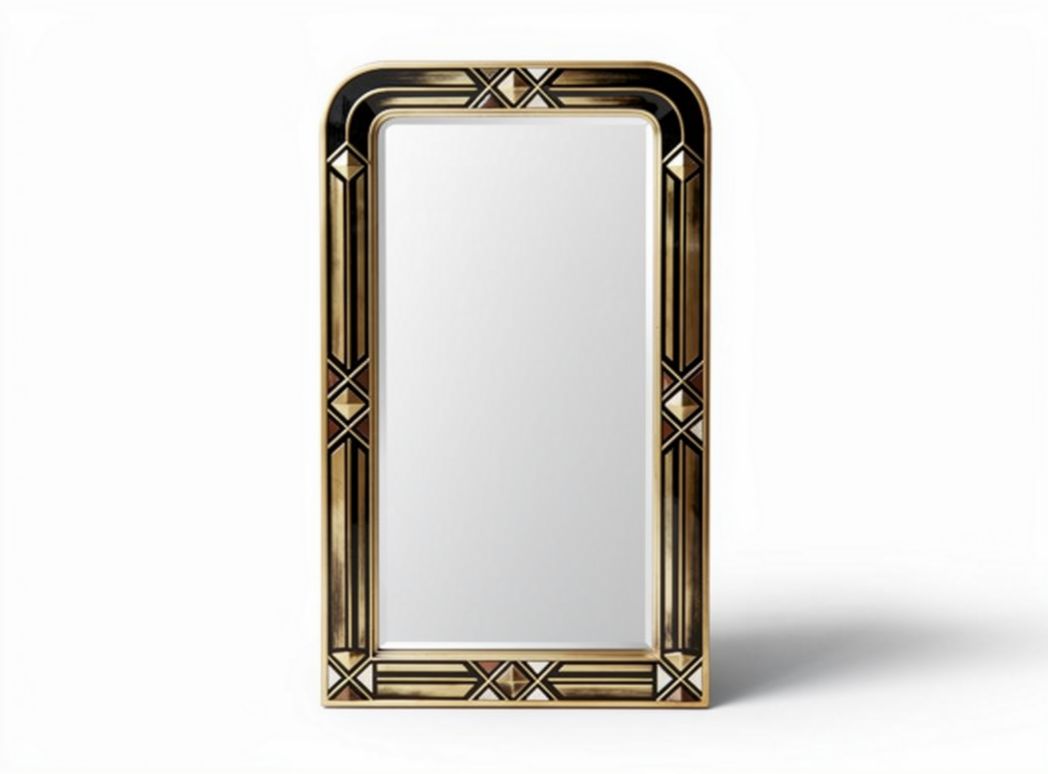 Decorative wall mirror with gold frame for living room and hallway 80 x 50 x 5cm