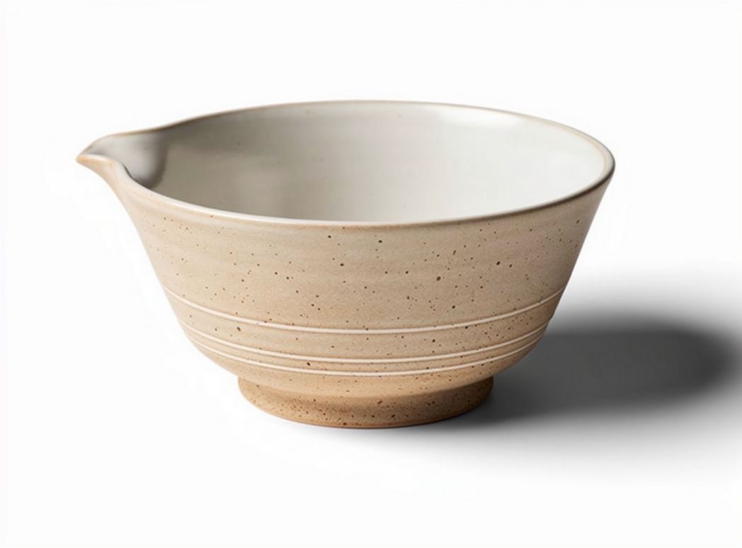 Ceramic mixing bowl 20 x 20 x 10cm natural color for baking and cooking