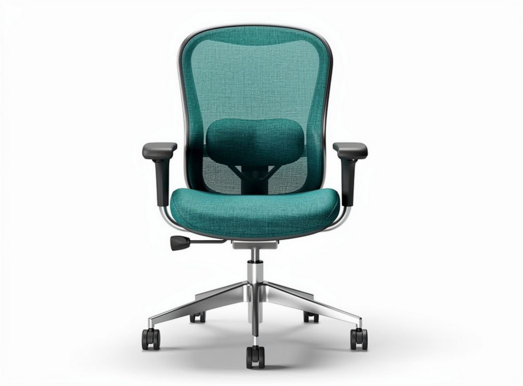 Mesh office chair with lumbar support adjustable height and wheels 60 x 60 x 100cm