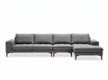Gray upholstered sectional sofa with wood legs 250 x 90 x 80cm