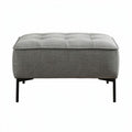 Gray fabric ottoman with tufted design and metal legs 80 x 50 x 40cm