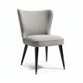Upholstered accent chair in light gray fabric with tapered wooden legs 55 x 50 x 85cm